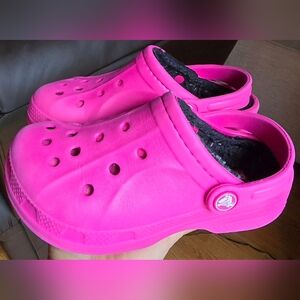 Sz 12/13C Toddler Kids CROCS CLASSIC LINED PINK Clogs